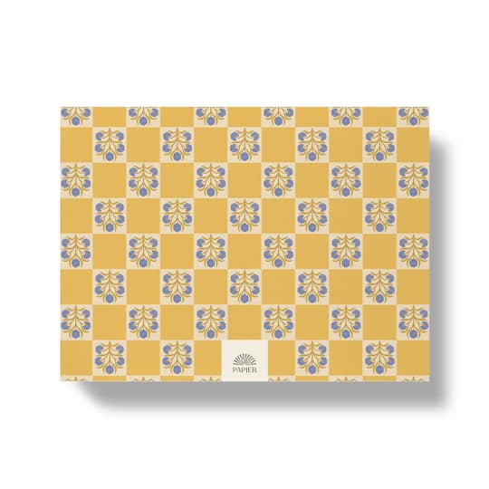 Papier 9.5" x 7" Floral Checkerboard Undated Weekly Desk Planner